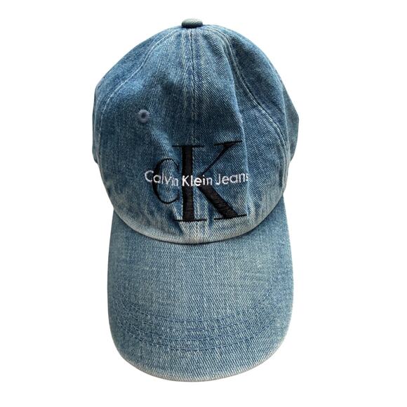 Vintage Calvin Klein Jeans Light Wash Denim CK Logo Dad Cap Y2K main image 4